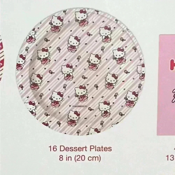 Hello Kitty Pink Christmas paper tableware party set 2024 - Picture 4 of 5